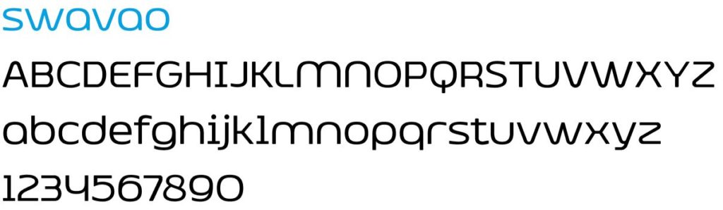 Letters of the alphabet in Swavao font