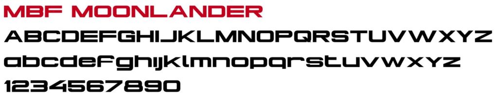 Letters of the alphabet in MBF Mainlander font