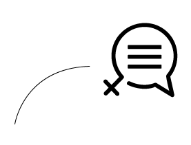 arrow pointed towards HerMeNow test logo made of a speech bubble