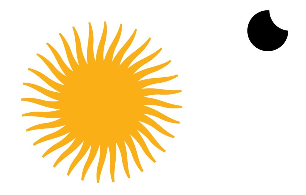 Illustration of sun and moon