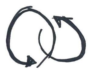 two hand drawn arrows in interlocking circular pattern