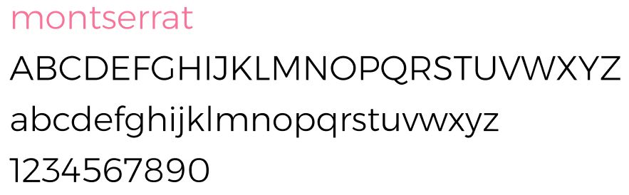 Montserrat font breakdown showing all the letters of the alphabet