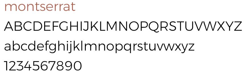 Montserrat font displaying letters of the alphabet
